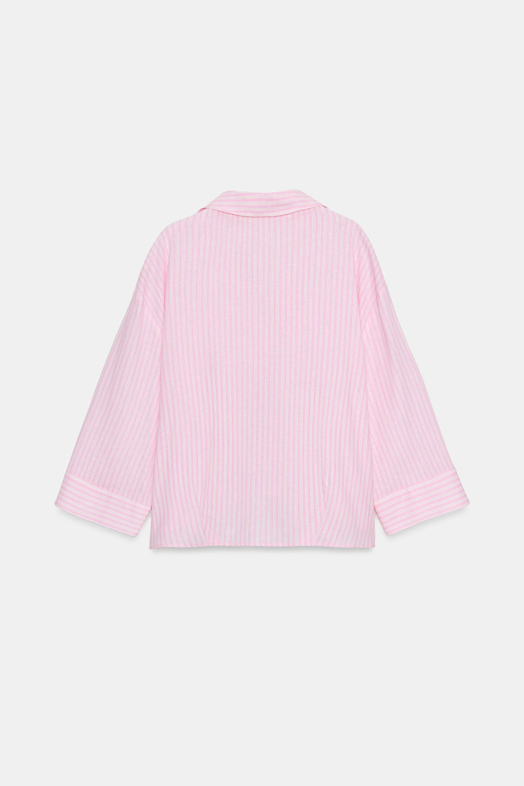 CAMISA FLUIDA CON LINO / Rosa / Blanco - Zara фото 7