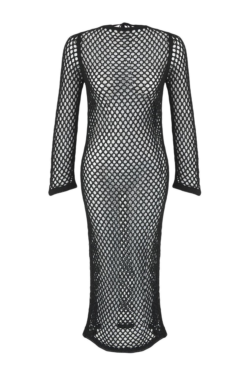 TRENDYOLMILLA Siyah Fitted Midi Triko Plaj Elbise TBESS25EL00124  фото 7