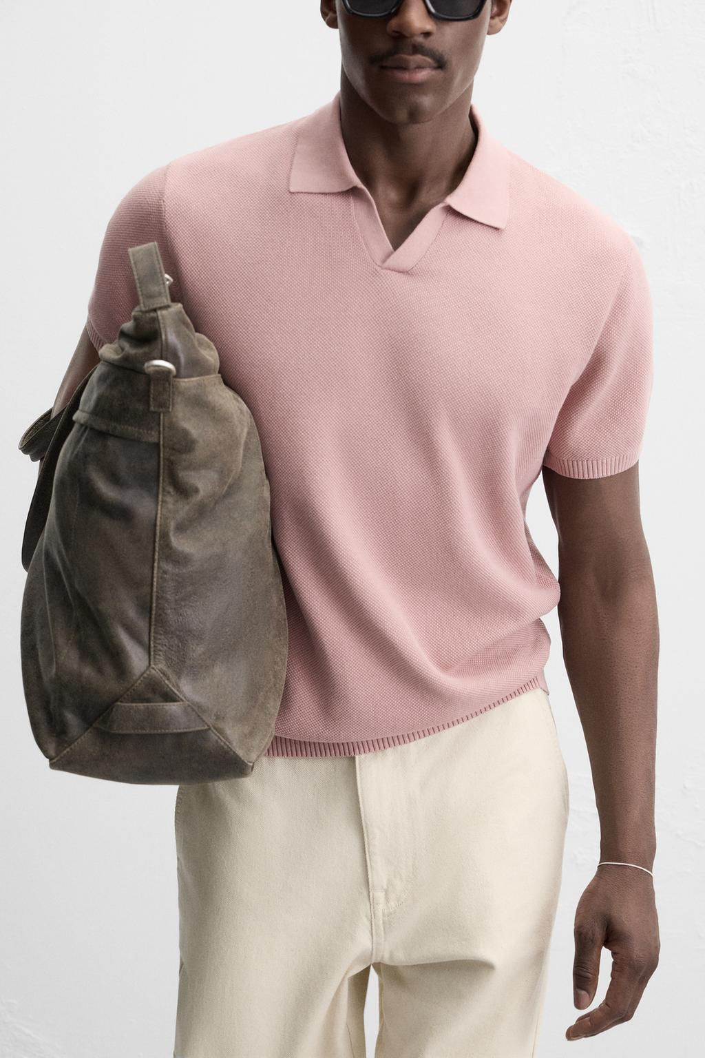TEXTURED KNIT POLO SHIRT - Zara фото 7