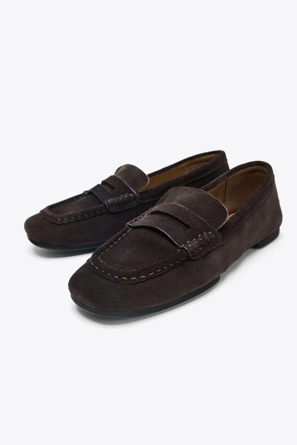 SPLIT SUEDE LOAFERS - Zara фото 6