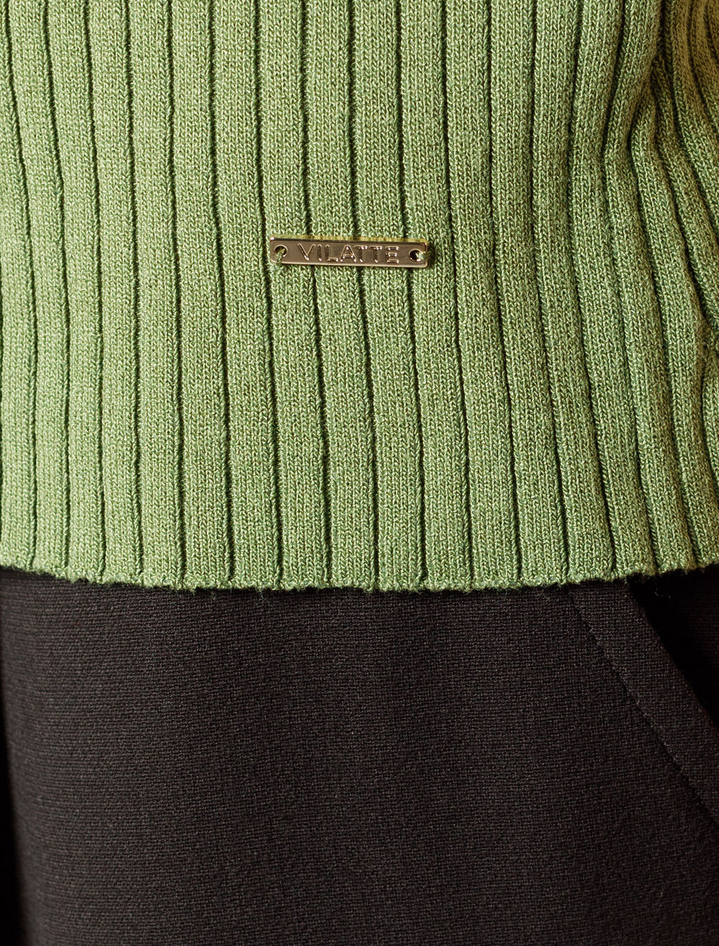 Джемпер Vilatte из вискозы с нейлоном зелёный  фото 3