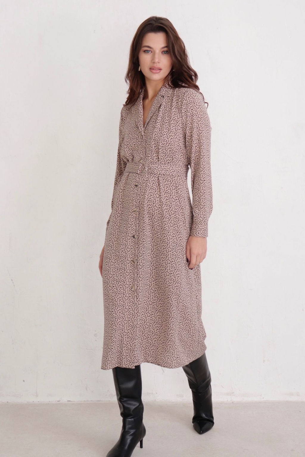 Платье-рубашка с английским воротником принт - Martichelli фото 189