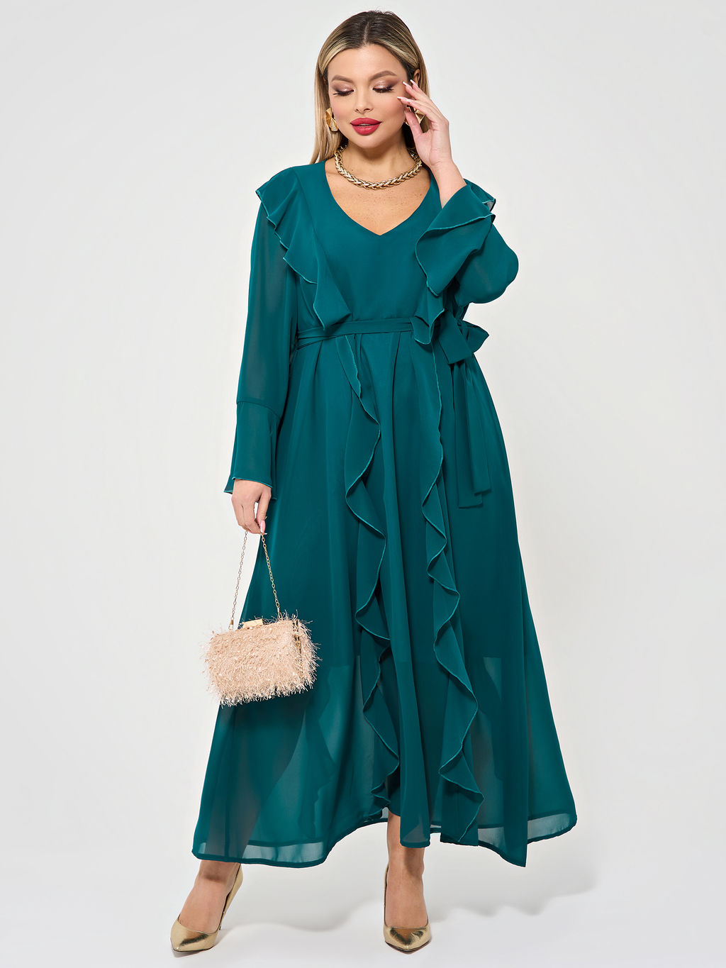 Платье 0372-1 бирюзовый - Dora фото 7