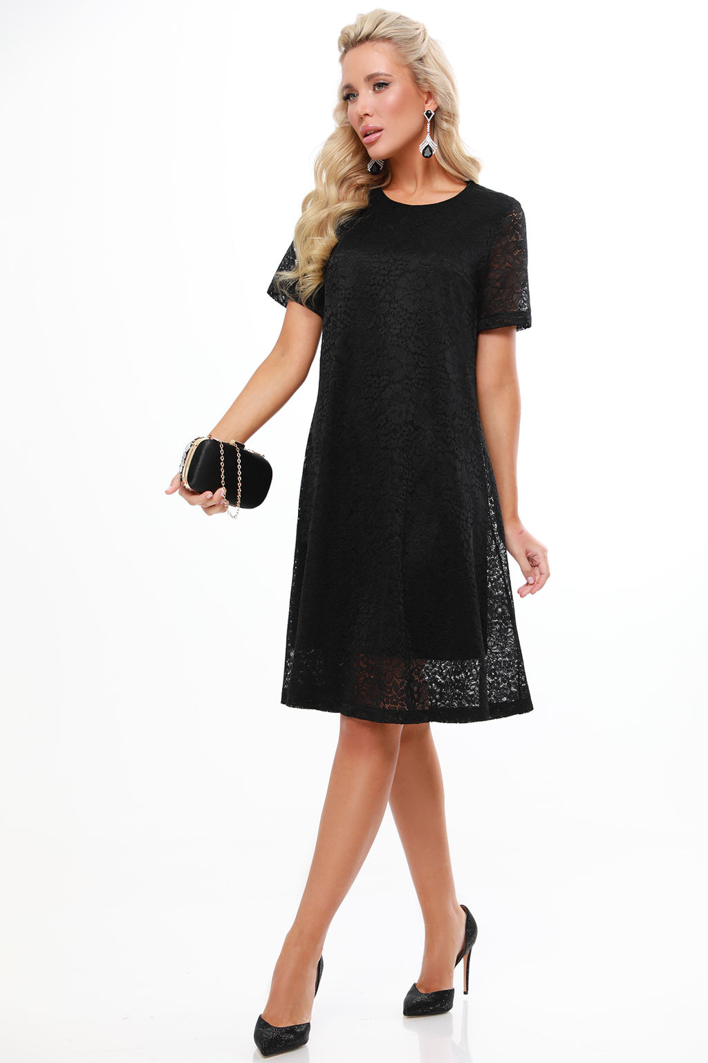 Платье гипюровое нарядное черное - Dstrend фото 2