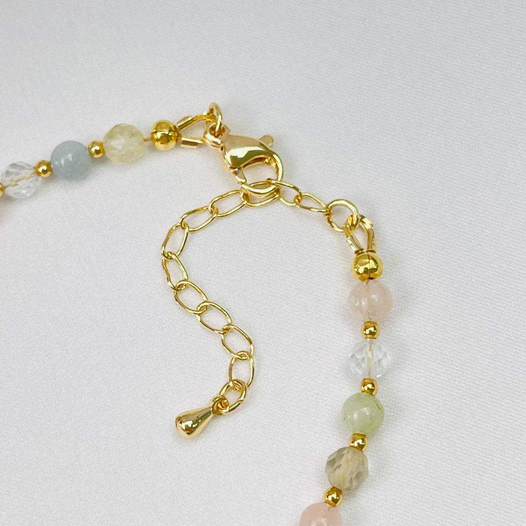 Браслет "Стихия Воздух" из Берилла микс, Топаза и Рутилового кварца 16,5 см +