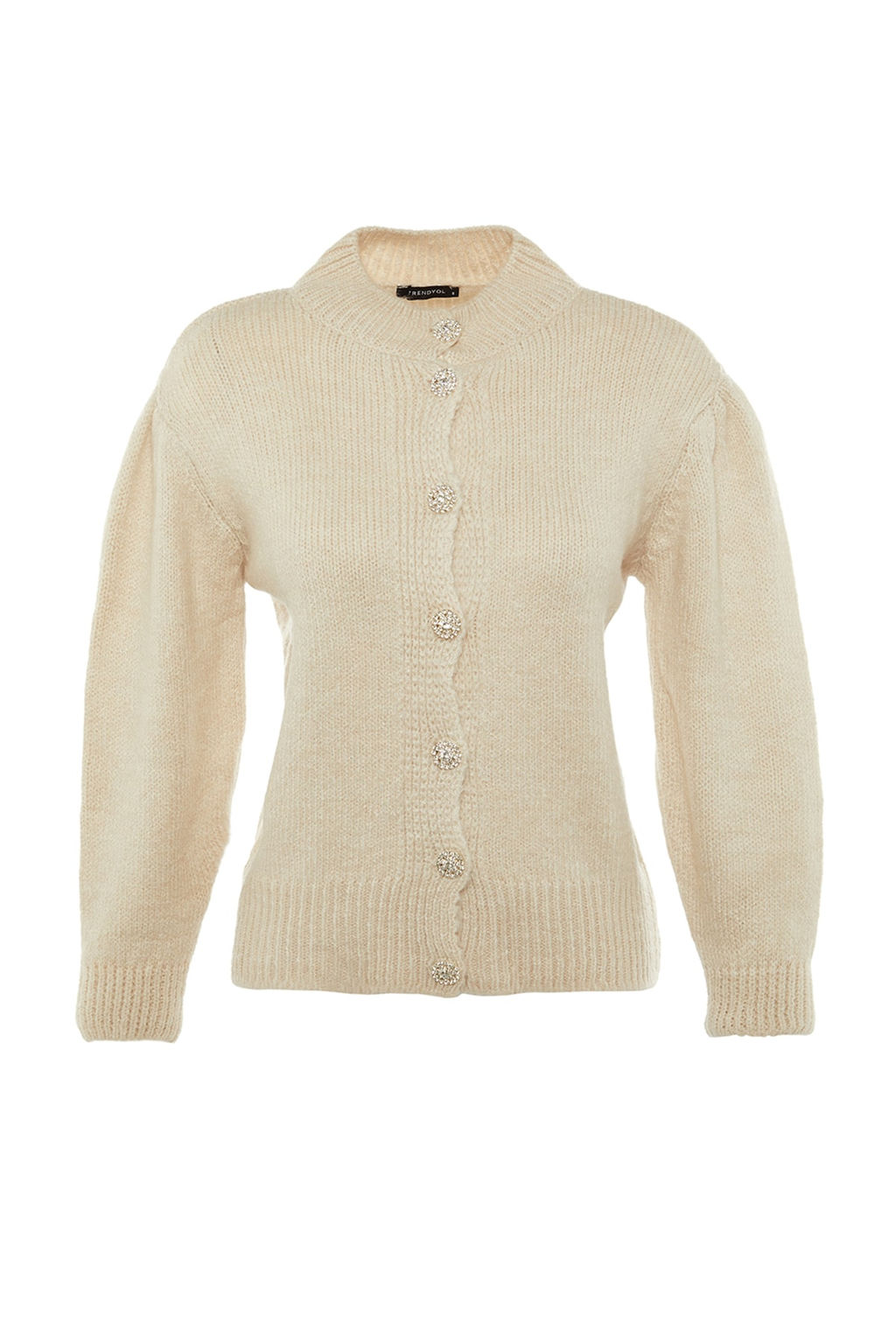 Tas Yumusak Dokulu Mucevher Dugmeli Ceket Gorunumlu Triko H?rka TWOAW21HI0034