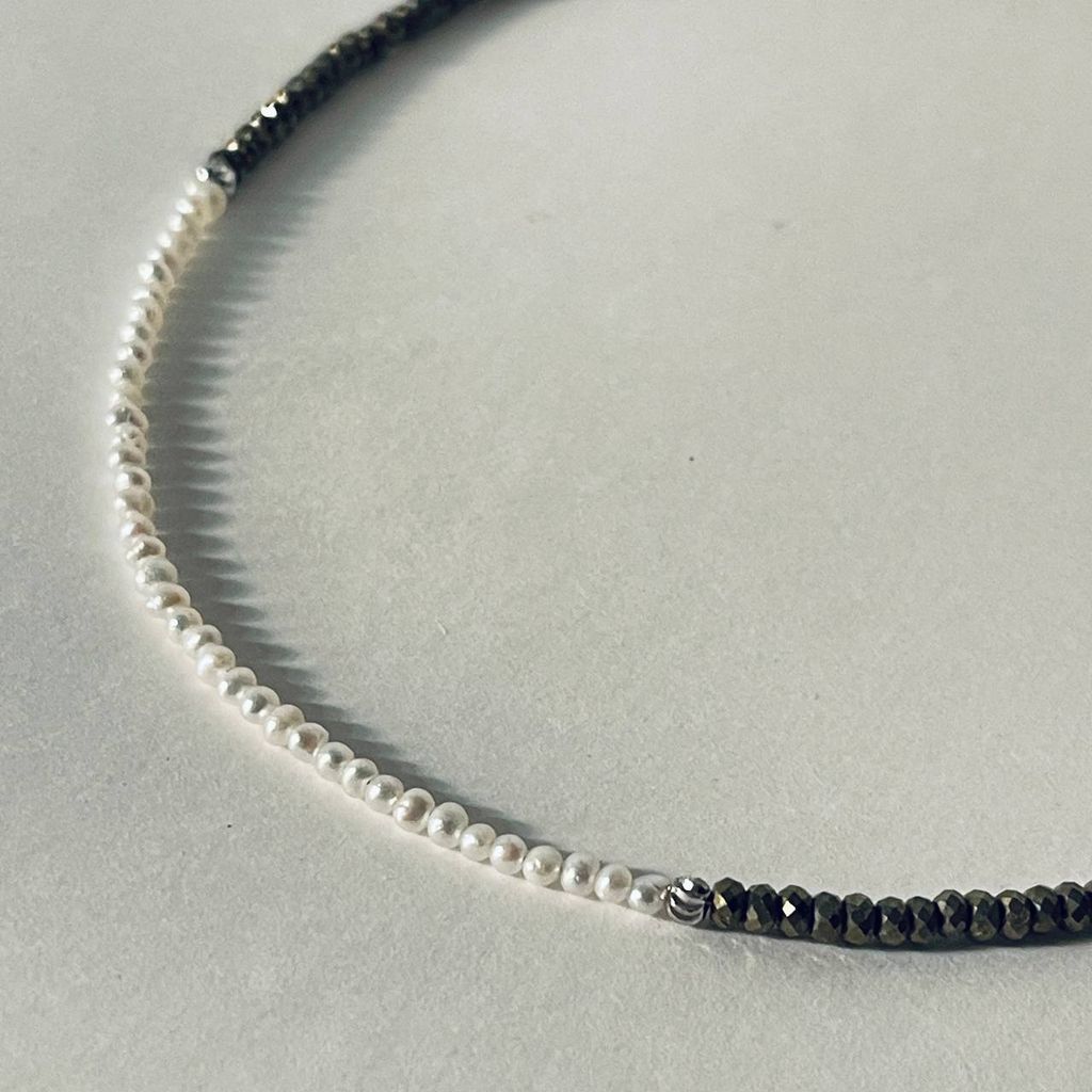 Бусы из Пирита и Жемчуга