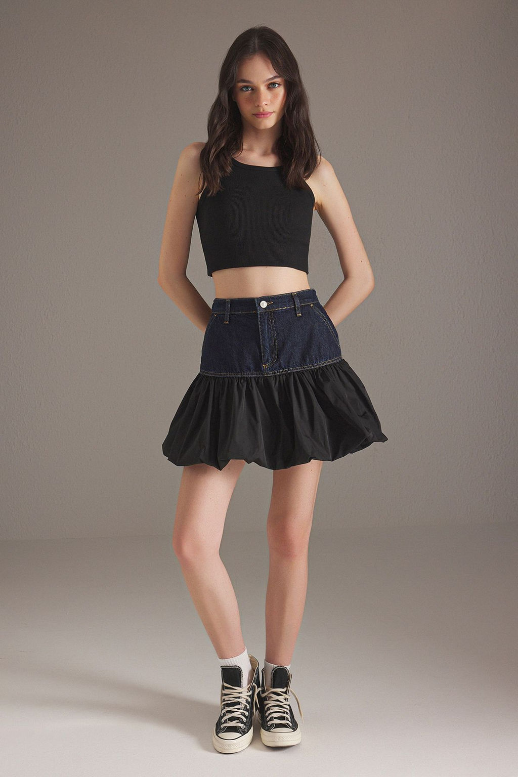 TRENDYOLMILLA Mavi Renk Bloklu Mini Denim Etek TWOSS25ET00128 фото 2