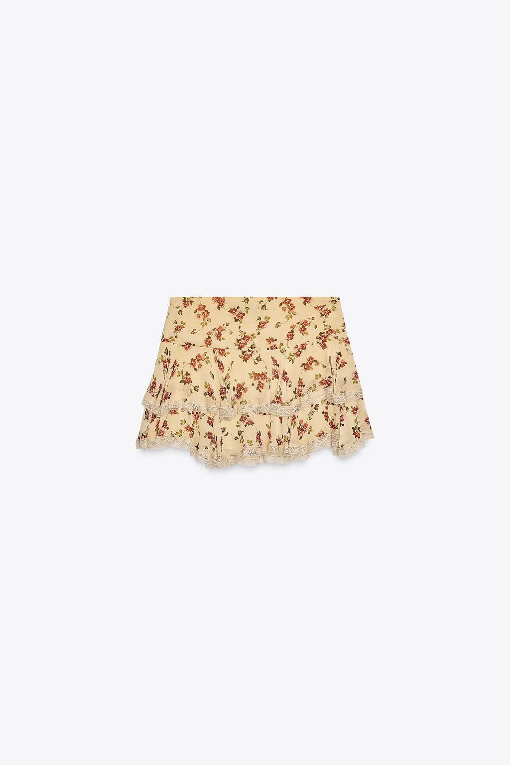 FLORAL RUFFLE MINI SKIRT - Zara фото 7