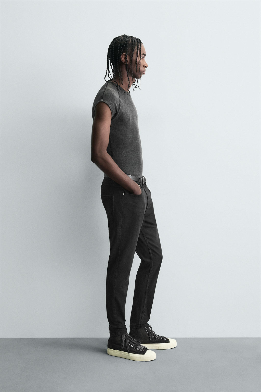 JEANS SKINNY FIT CROPPED / Negro - Zara фото 4