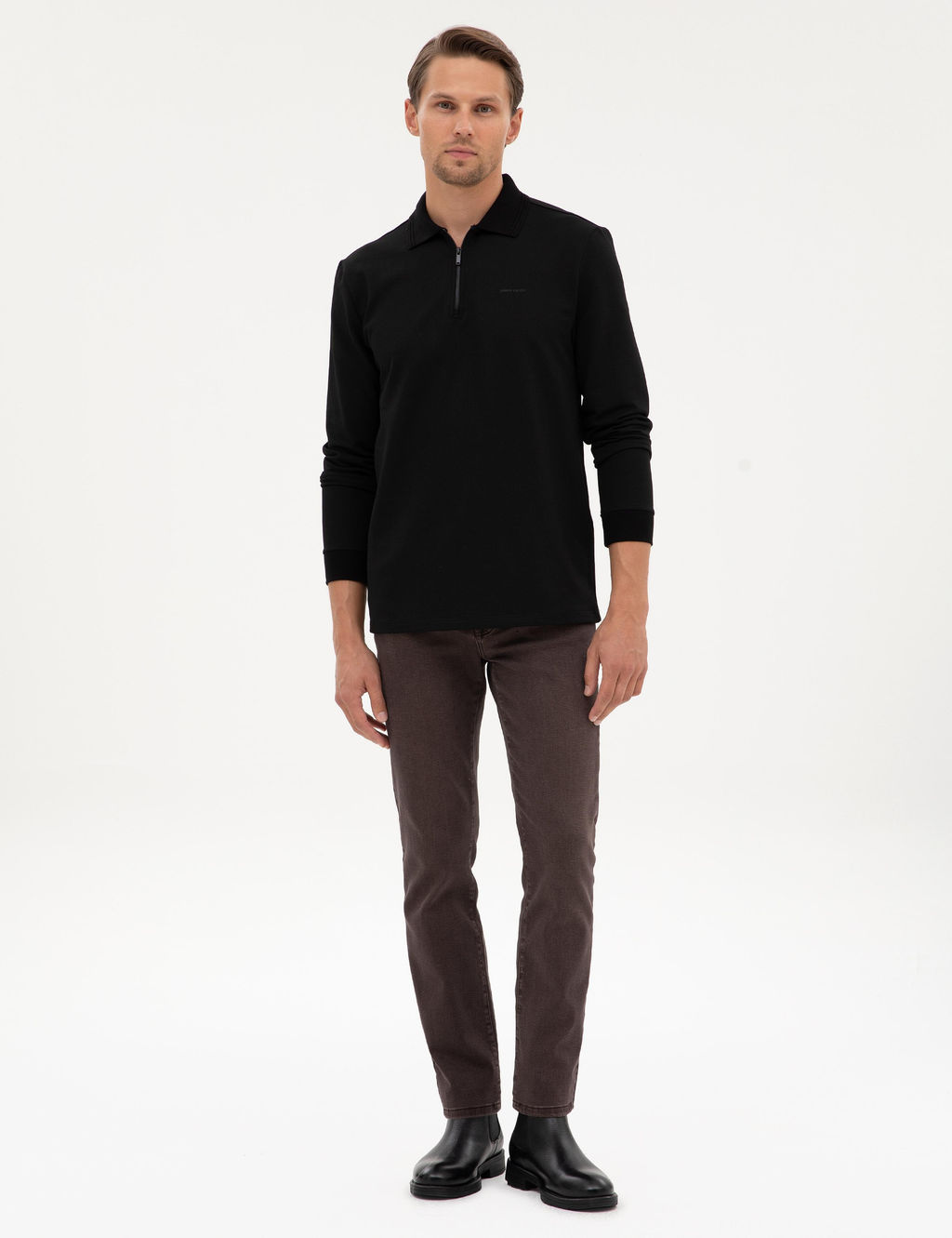 Siyah Regular Fit Sweatshirt - Pierre cardin фото 4