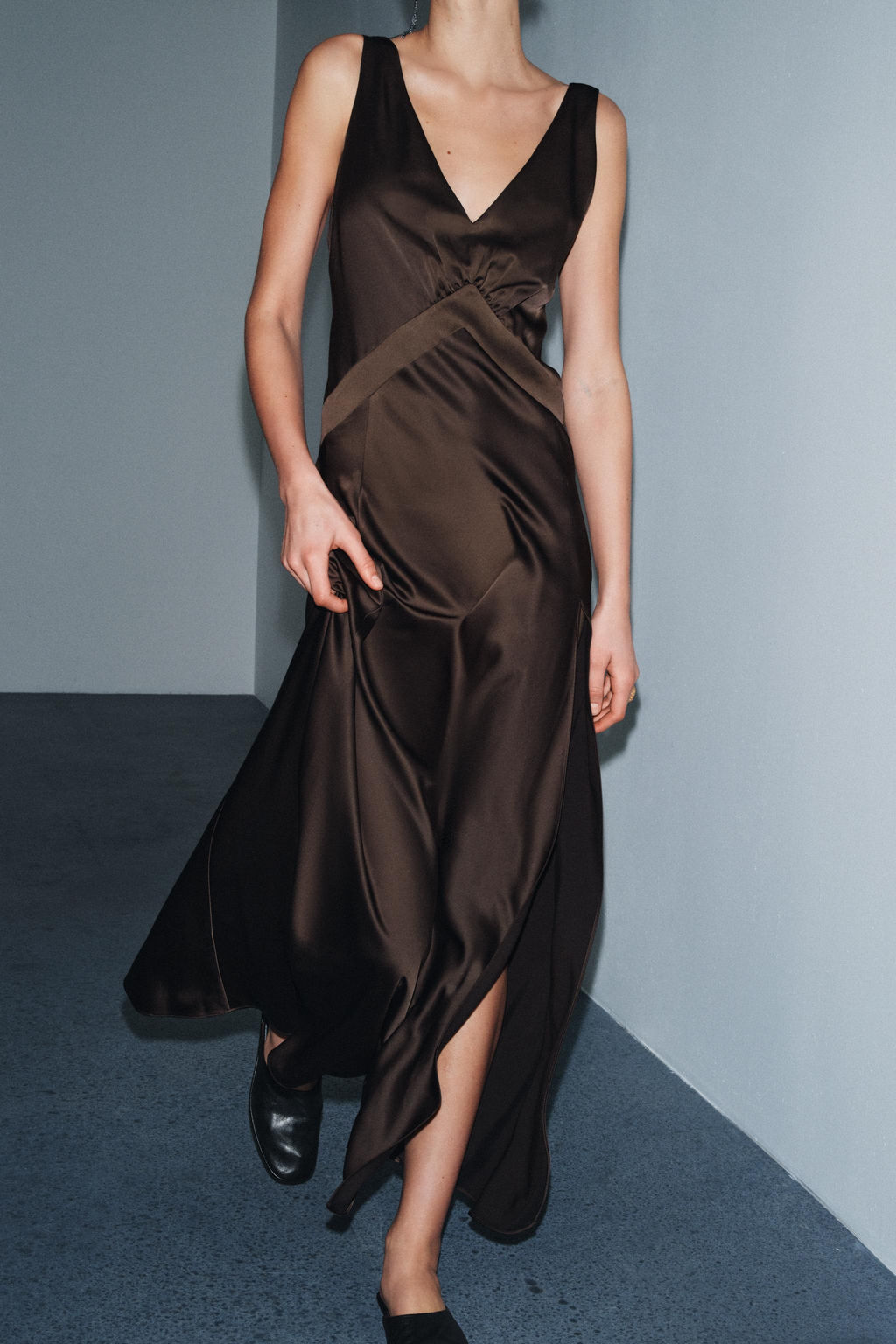 ZW COLLECTION LIMITED EDITION LONG SATIN DRESS - Zara фото 9