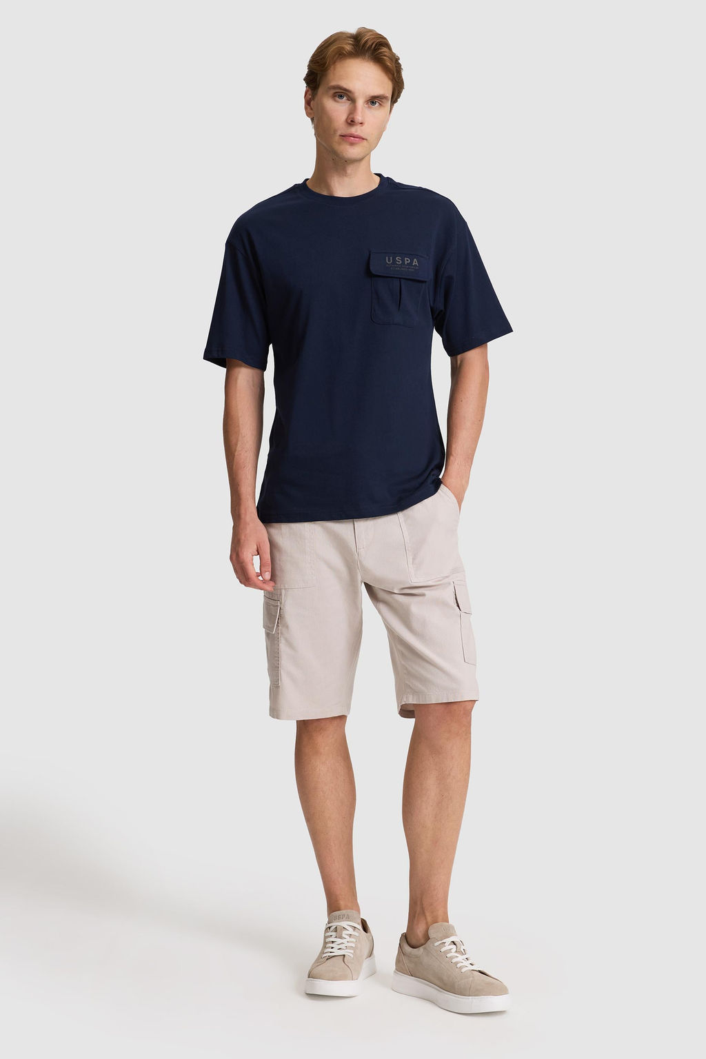 Erkek Lacivert Comfort Fit Bisiklet Yaka Ti__rt