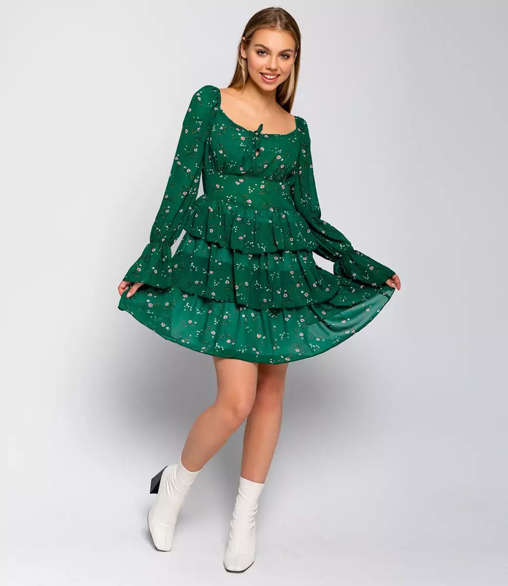 Платье #БШ1749, зелёный - Dommod фото 2