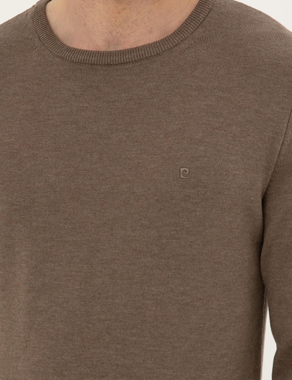Vizon Melanj Slim Fit Bisiklet Yaka Basic Triko Kazak