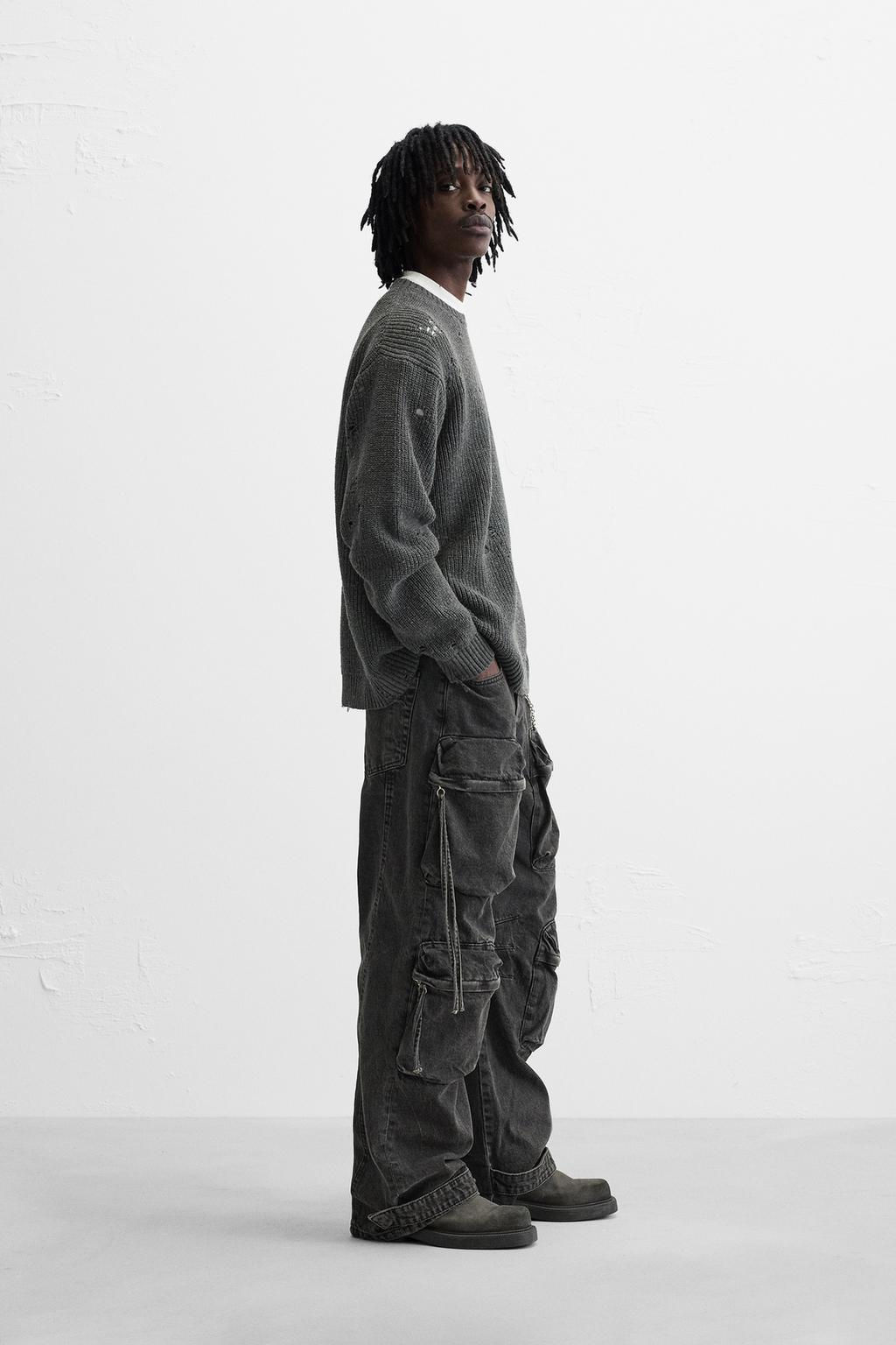 PRINTED RIPPED EFFECT SWEATER - Zara фото 4