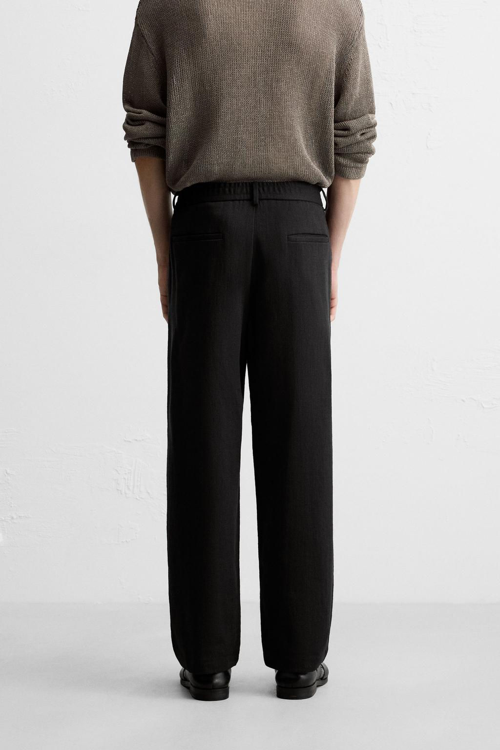 TEXTURED REGULAR FIT TROUSERS - Zara фото 13