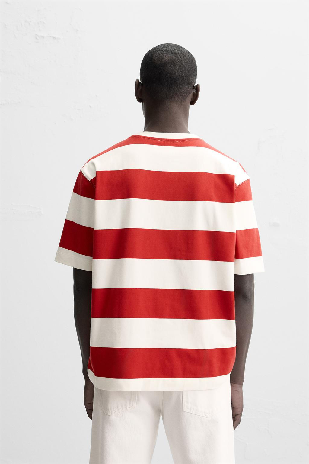STRIPED JACQUARD T-SHIRT - Zara фото 12