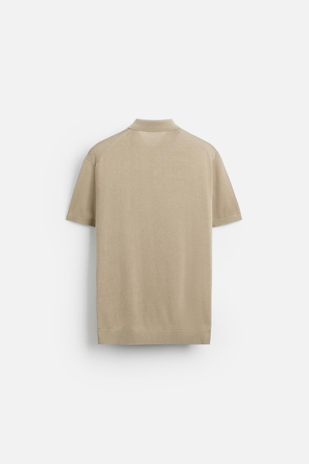 COTTON AND SILK KNIT POLO SHIRT - Zara фото 12