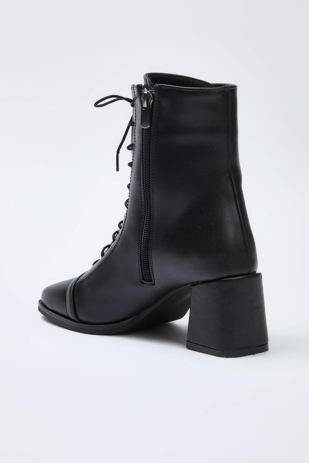 Kahverengi Suet Bagc?kl? Kare Burun Kad?n Blok Topuklu Yar?m Bot TAKAW26BO00074 - Trendyolmilla фото 8