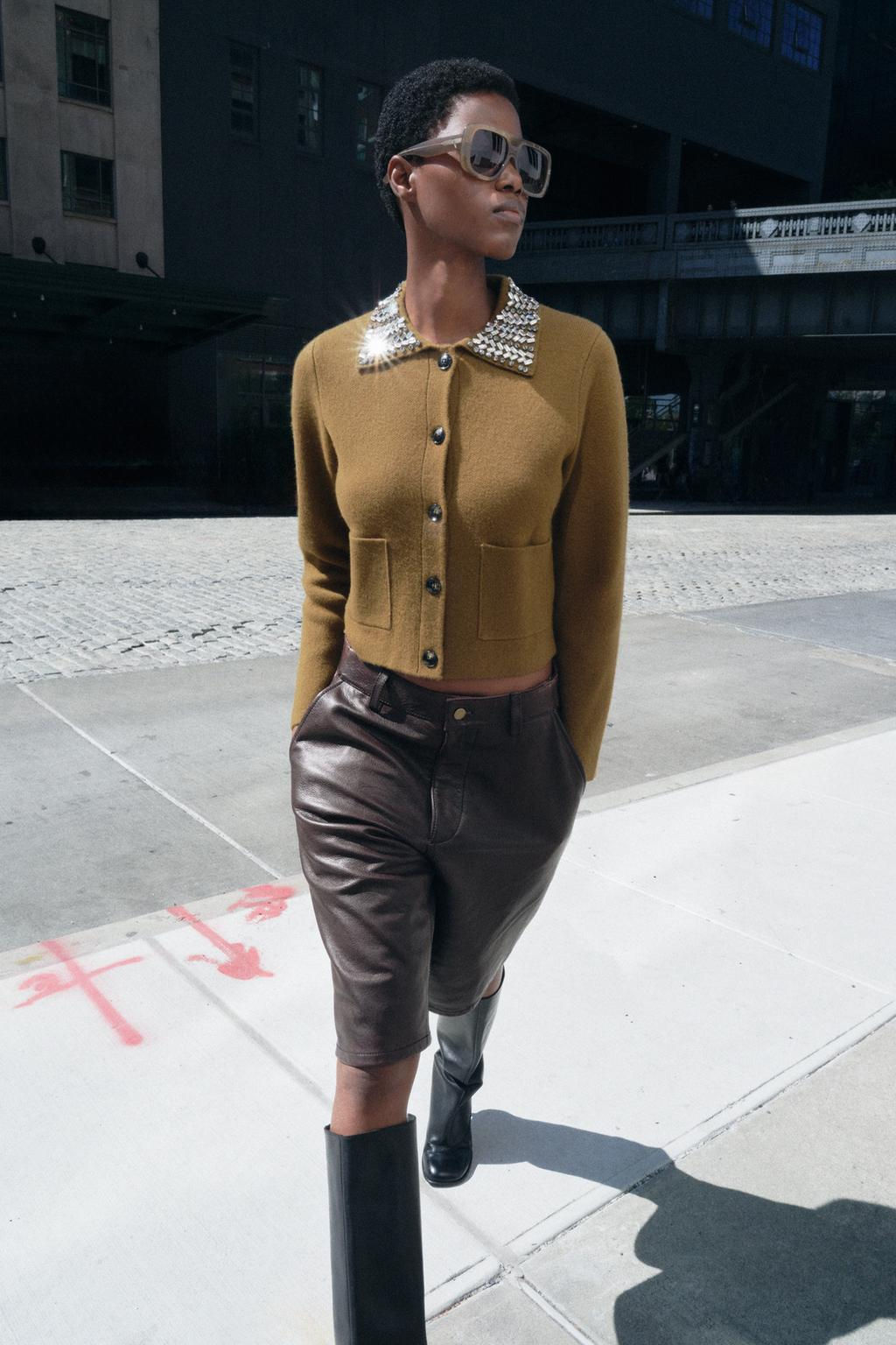 100% WOOL JACKET WITH JEWELLED LAPELS - Zara фото 5