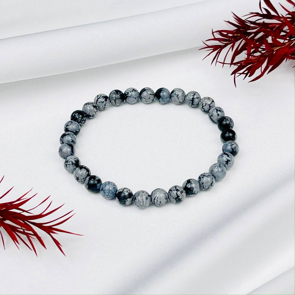 Браслет из снежного Обсидиана - Радуга самоцветов фото 2