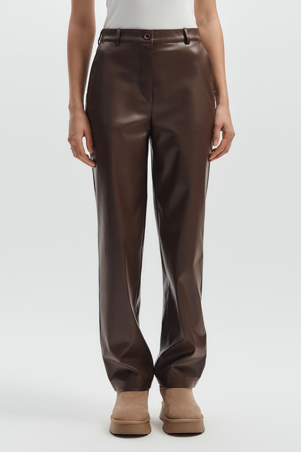 Брюки прямого силуэта из экокожи - Mollis фото 2
