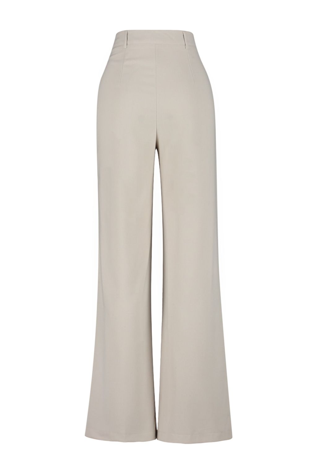 Bej Wide Leg/Genis Paca Yuksek Bel Dokuma Kumas Pantolon TWOSS23PL00314