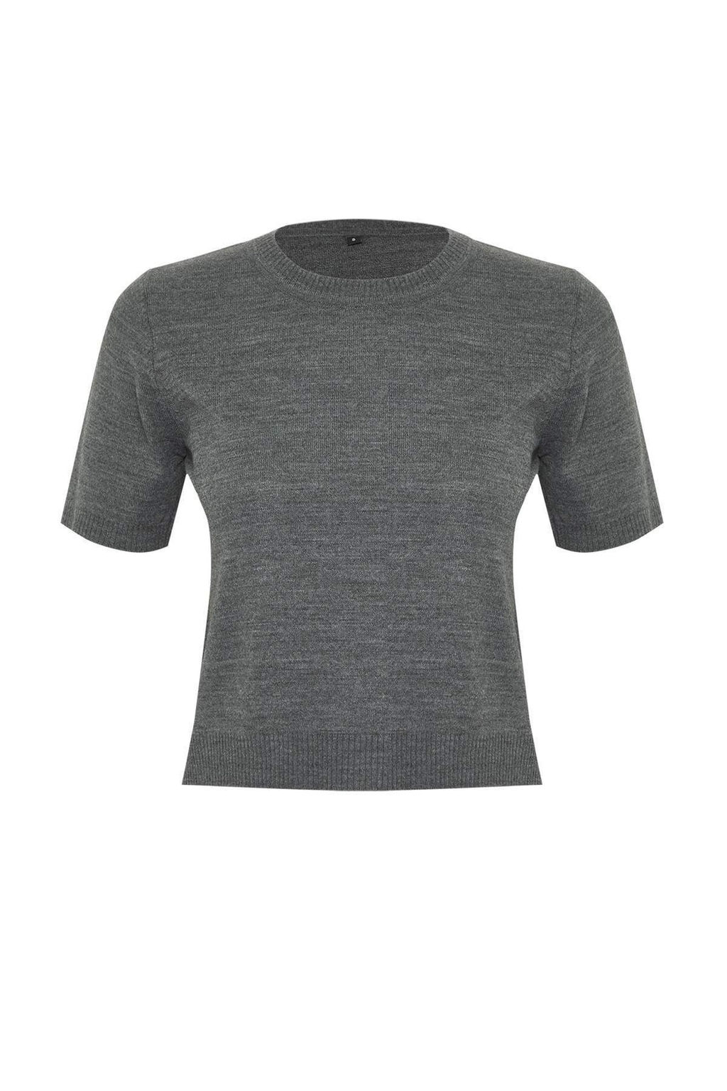 Antrasit Tas Detayl? Yumusak Dokulu Ikili Triko H?rka-Bluz TWOAW26HI00007