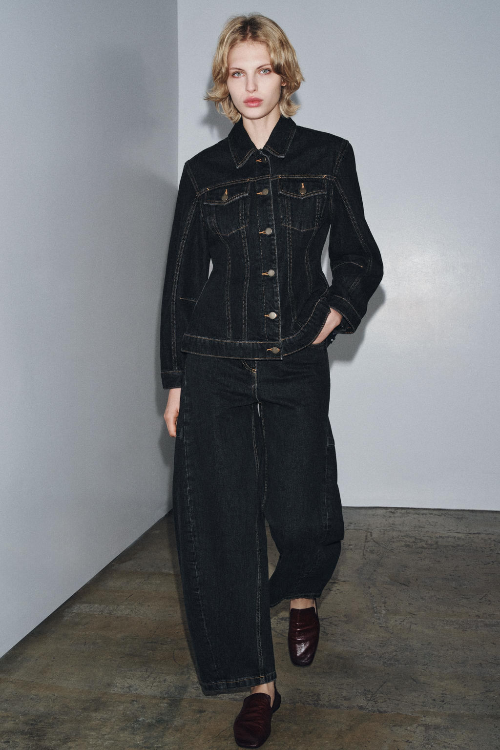 ZW COLLECTION FITTED DENIM JACKET