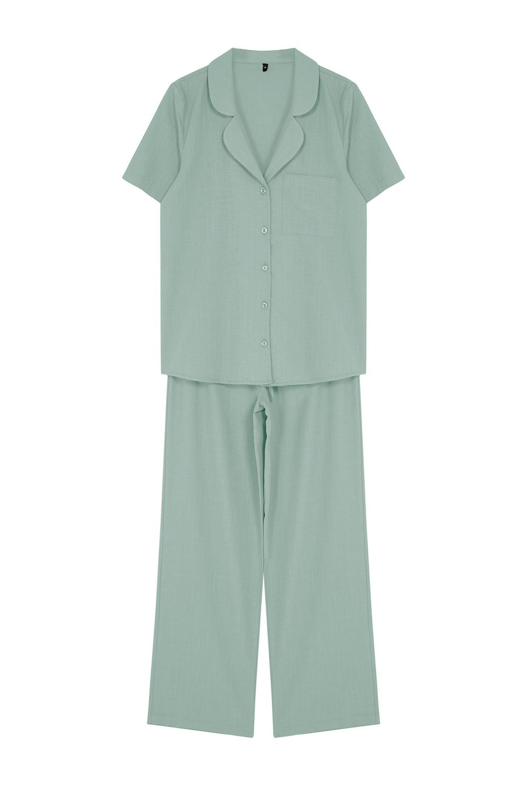 Trendyolmilla Mint %100 Pamuklu Dokuma Pijama Tak?m? THMSS24PT00401 фото 6