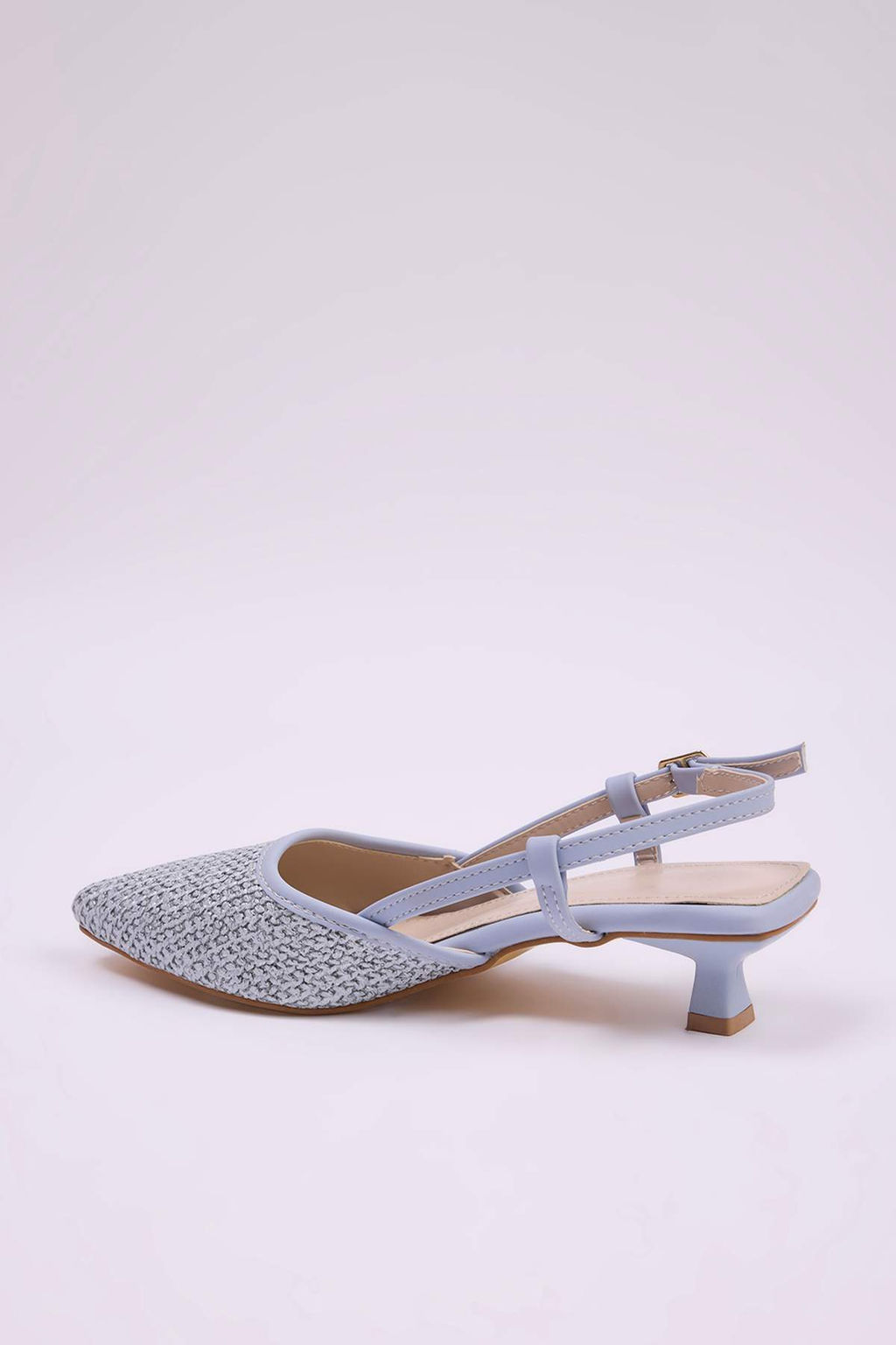 Bebek Mavi Orgu Detayl? Arkas? Ac?k Kad?n Kitten Topuklu Ayakkab? TAKSS25TO00039