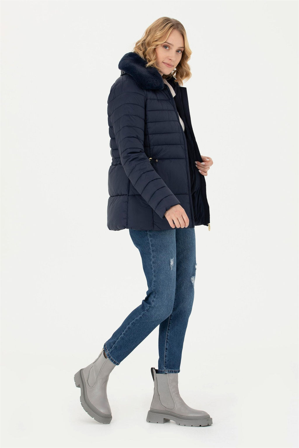 Женское темно-синее пальто Неожиданная скидка в корзине - U.s. polo assn фото 4