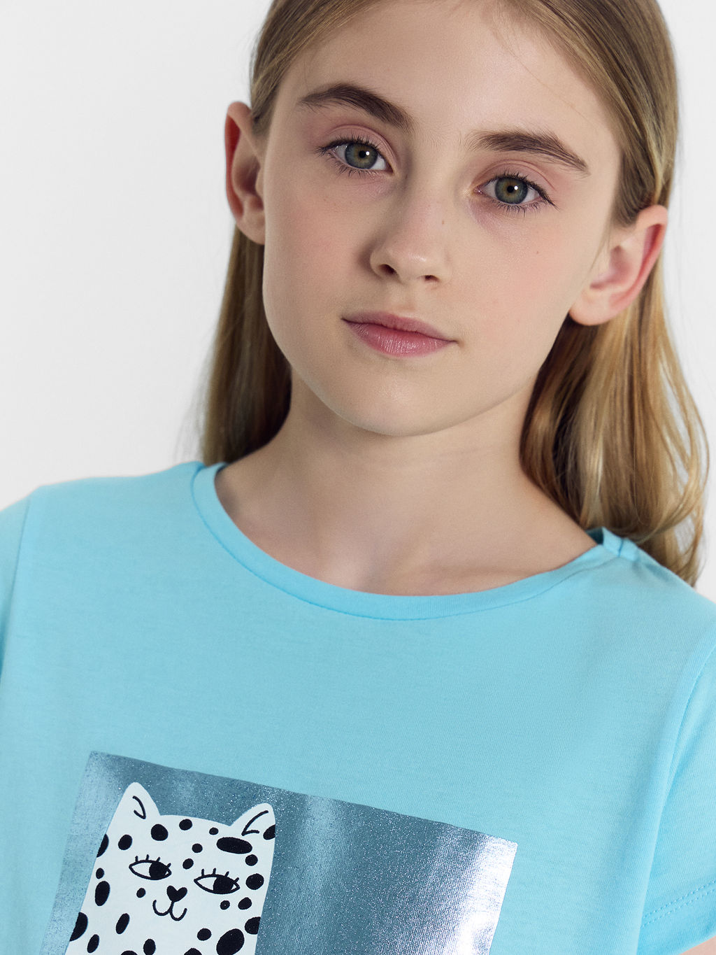 Футболка для девочек голубая с печатью - Mark formelle фото 6