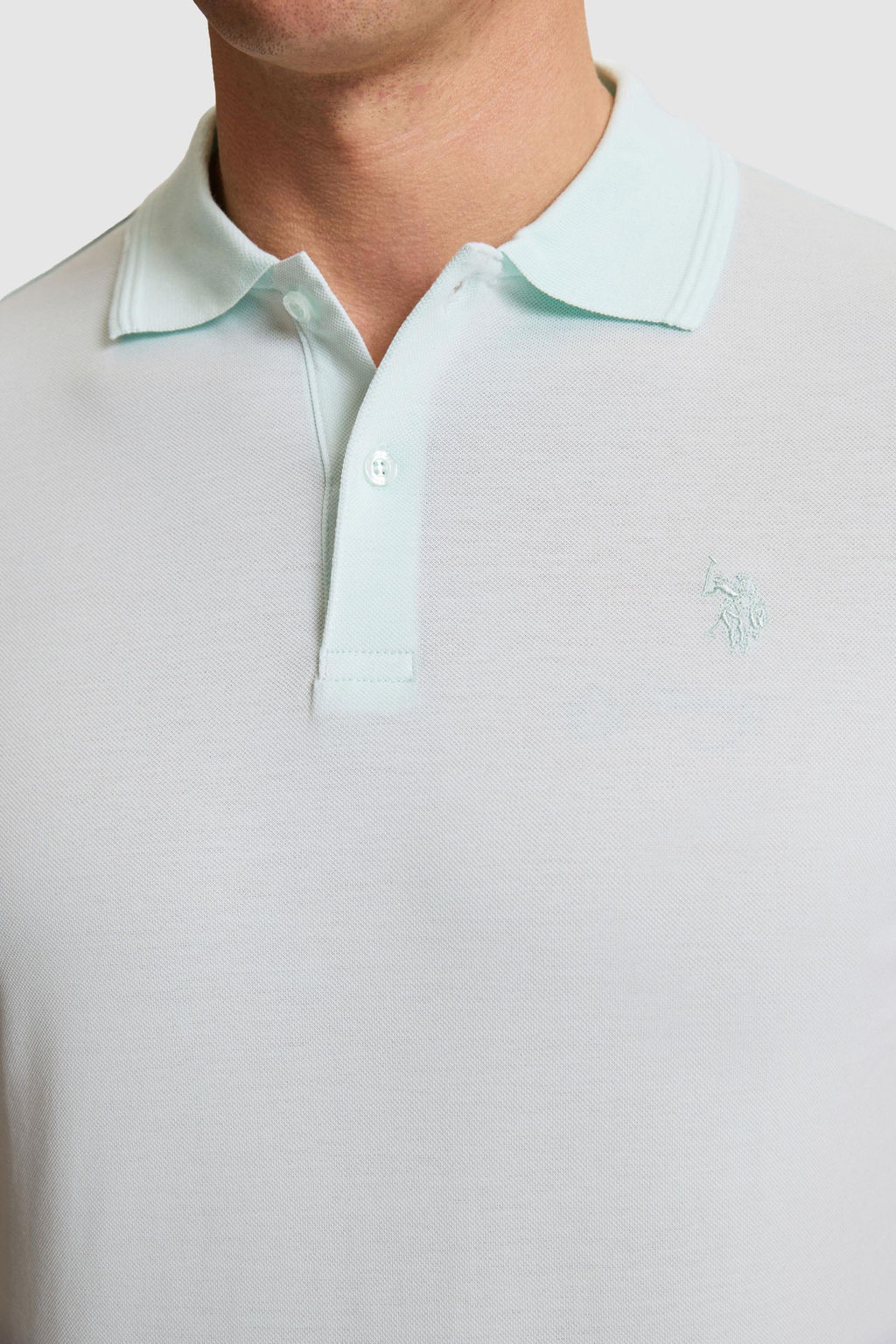 Erkek Su Ye_ili Regular Fit Polo Yaka Basic Ti__rt