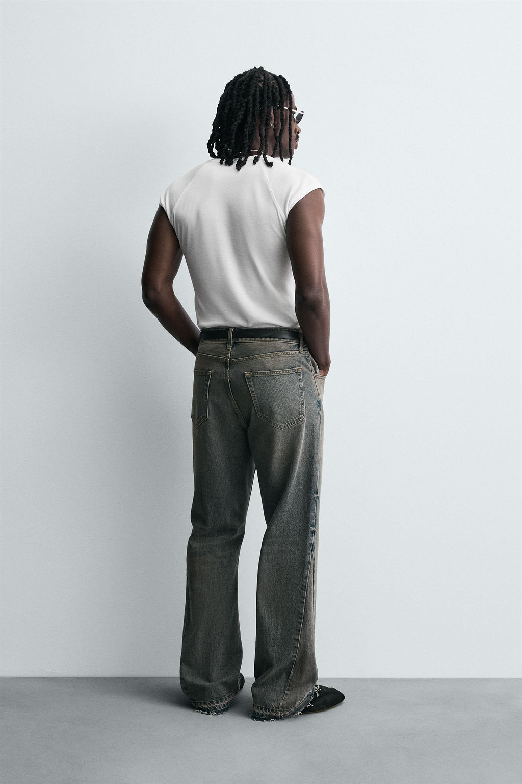JEANS FLARE FIT / Azul / Verde - Zara фото 3