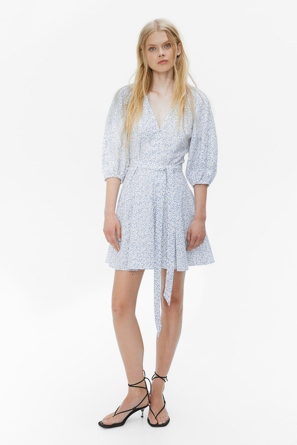 Vestido de algodon con cinturon de anudar - H&m фото 2