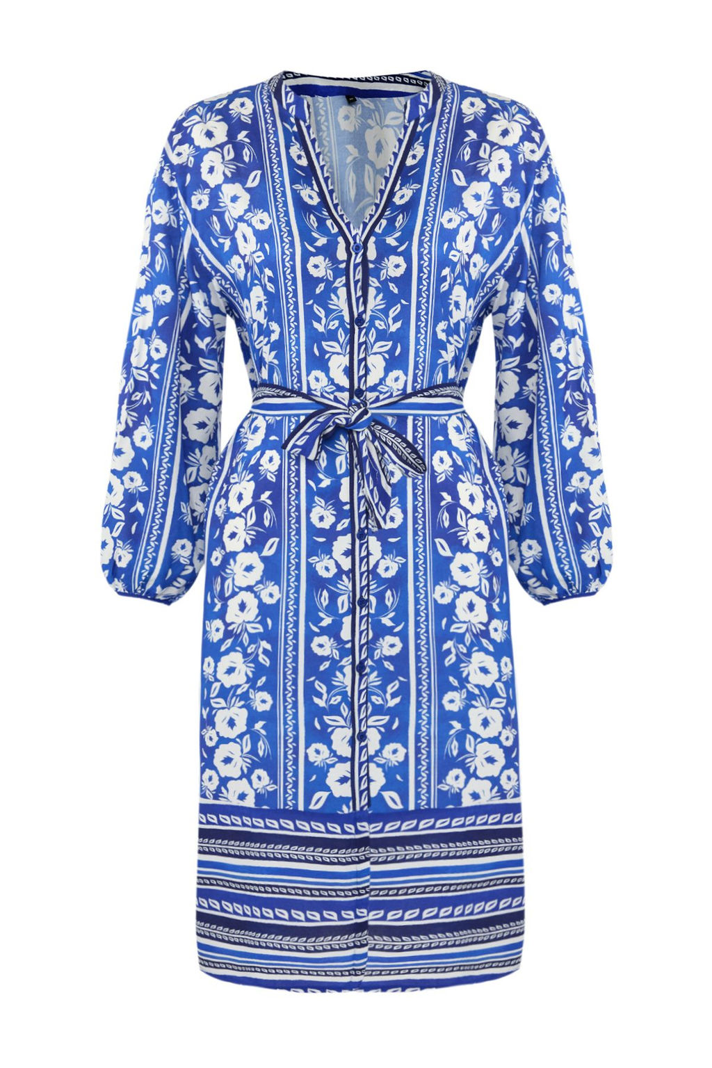 Cicek Desenli Dokuma Plaj Midi Elbise TBESS25EL00012 - Trendyolmilla фото 6