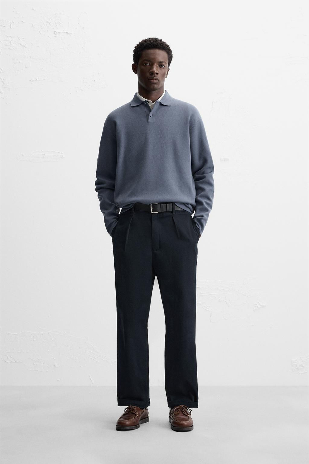 VISCOSE BLEND KNIT POLO SHIRT - Zara фото 41