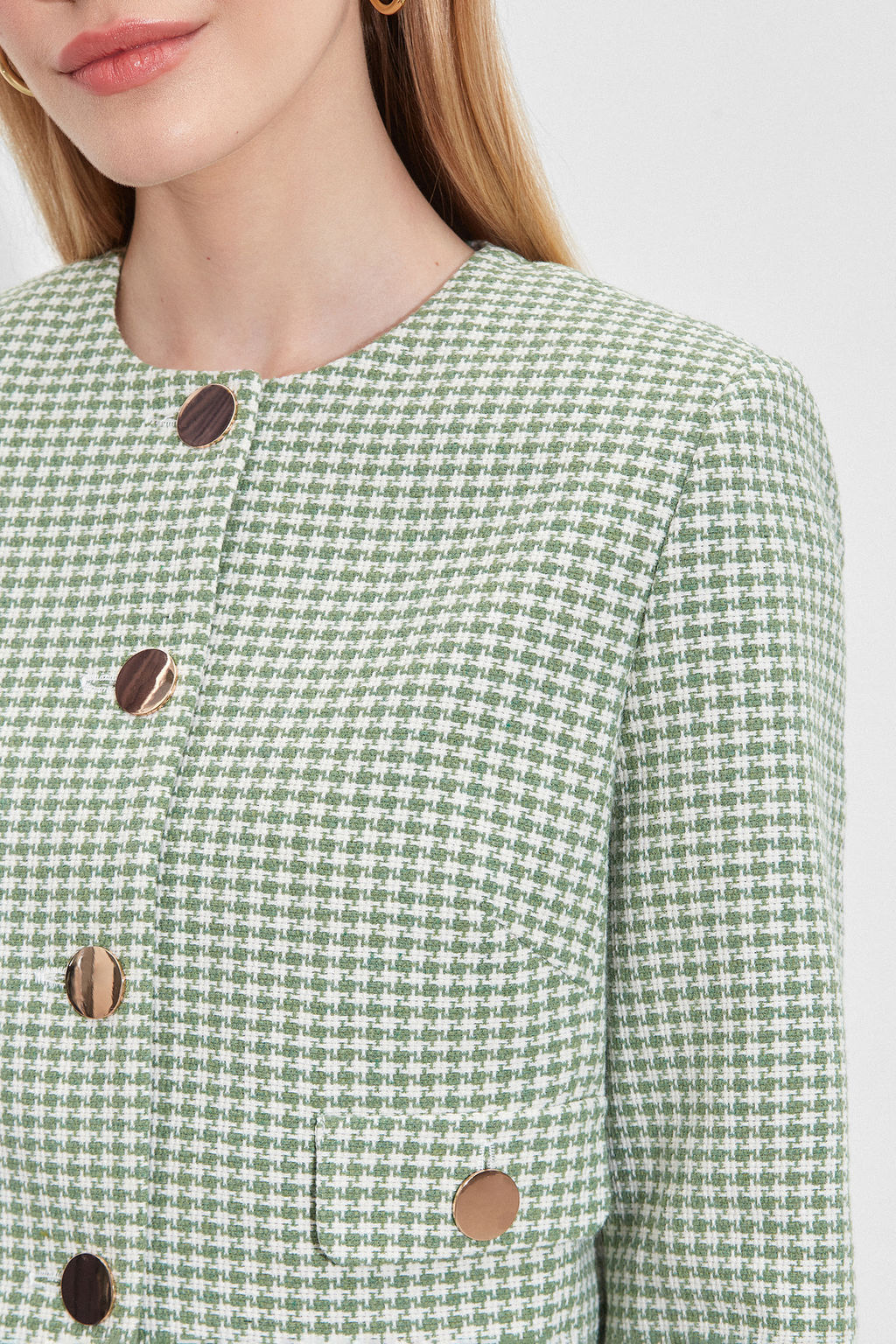 Жакет укороченный из твида с клапанами - Mollis фото 5