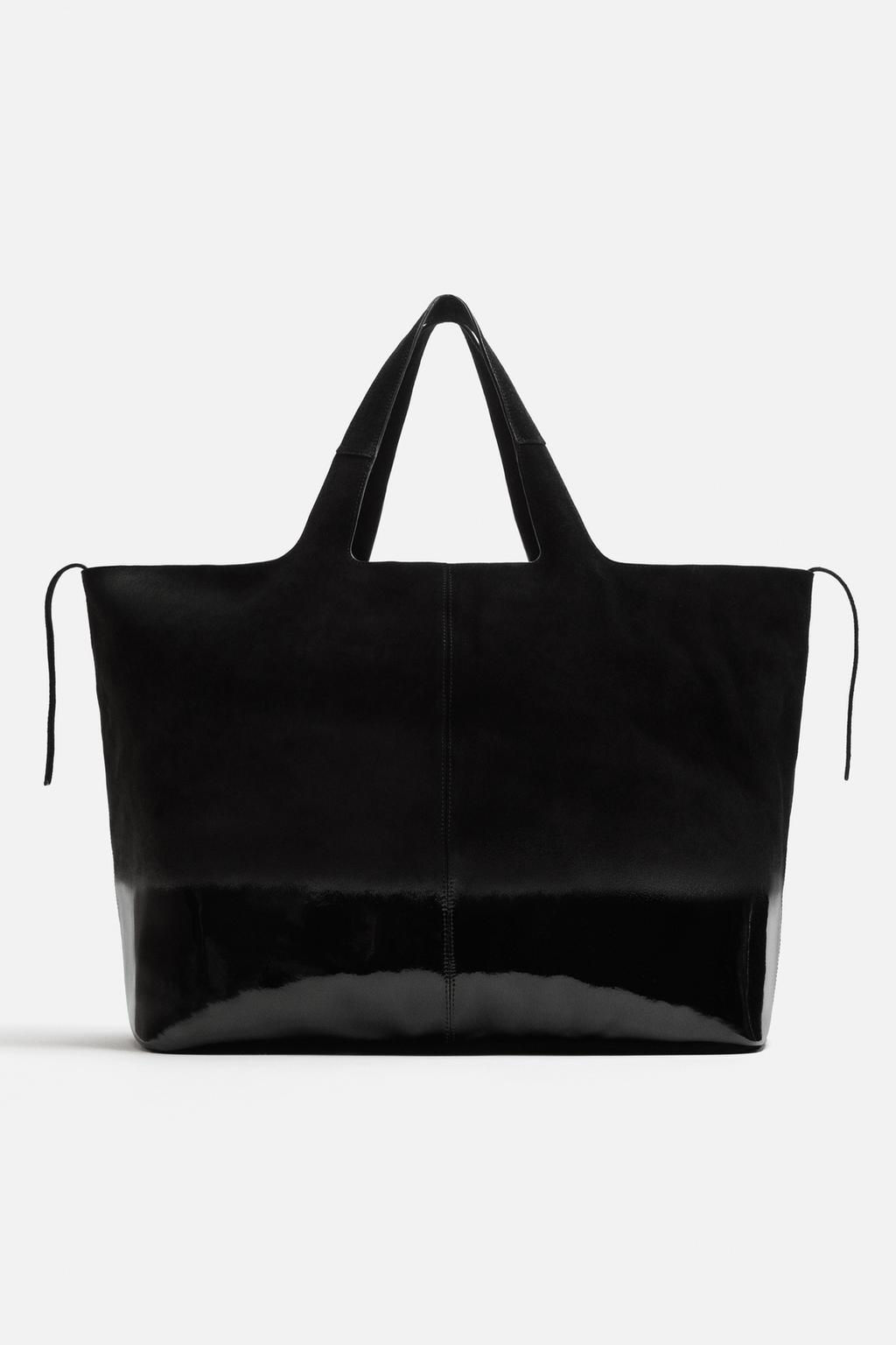 LACQUERED LEATHER SHOPPER BAG - Zara фото 3