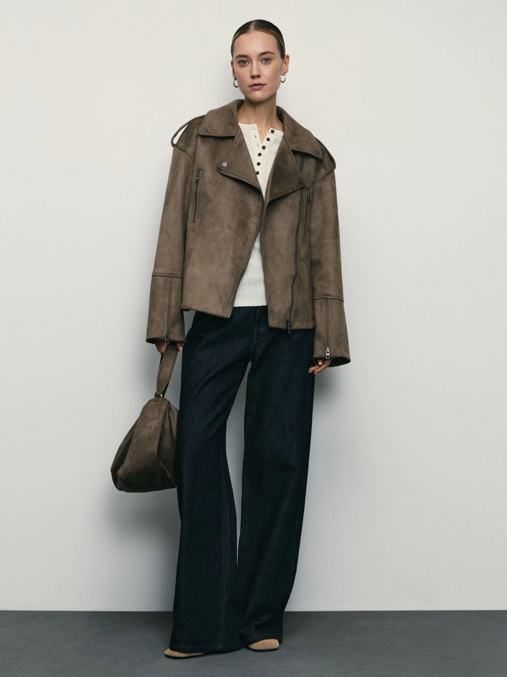 Куртка из искусственной замши с ремнём / Zarina  фото 2