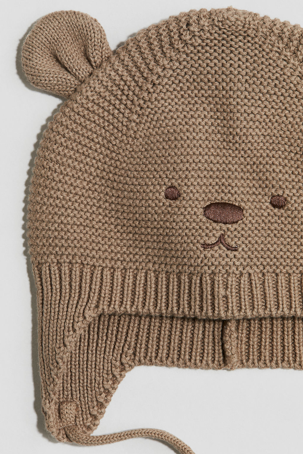 Gorro beanie de punto con tiras de anudar - H&m фото 3
