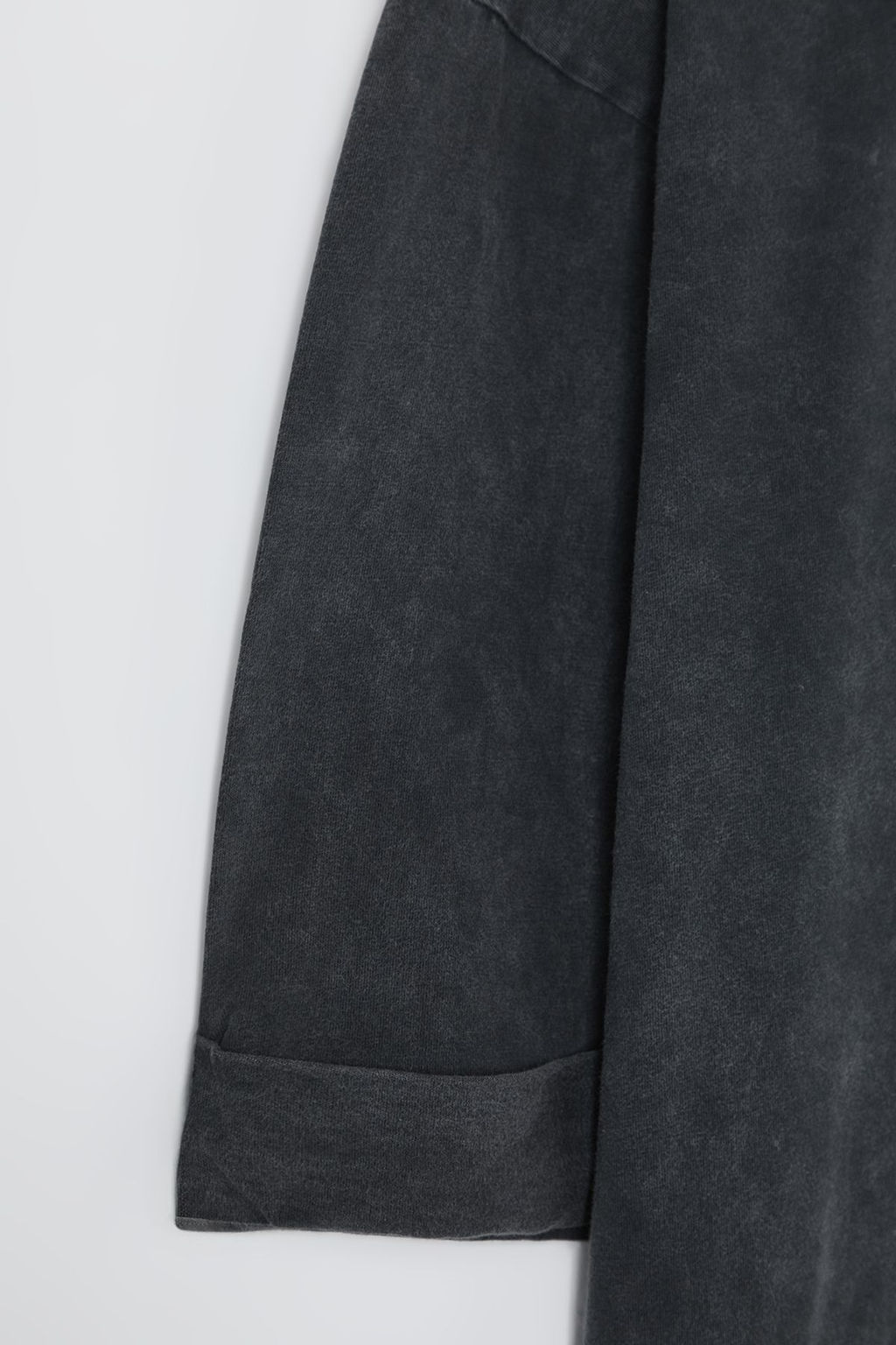 Antrasit Y?kamal? %100 Pamuk Duble Kol Asimetrik Boyfriend Orme T-Shirt TWOSS20TS0828