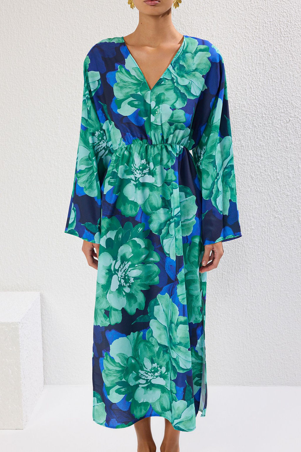 Cicek Desenli Dokuma Y?rtmacl? Maxi Plaj Elbise TBESS25EL00037 - Trendyolmilla фото 3