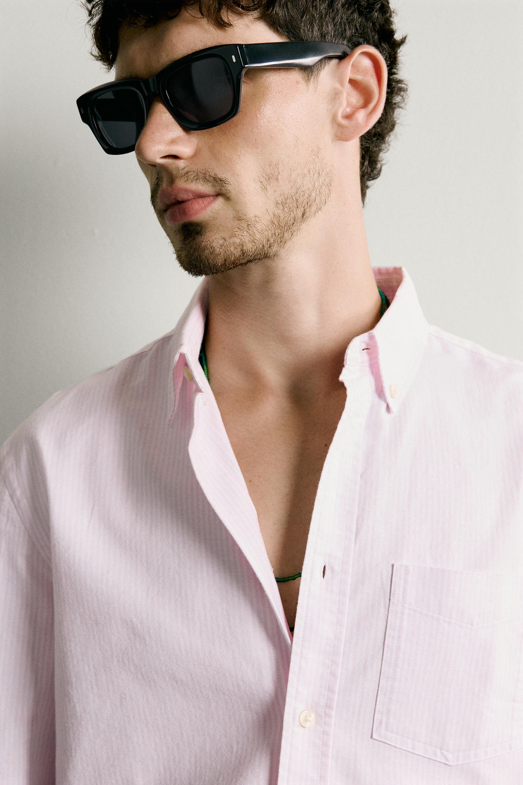 CAMISA REGULAR FIT ESTRUCTURA OXFORD / Rosa / Blanco - Zara фото 6