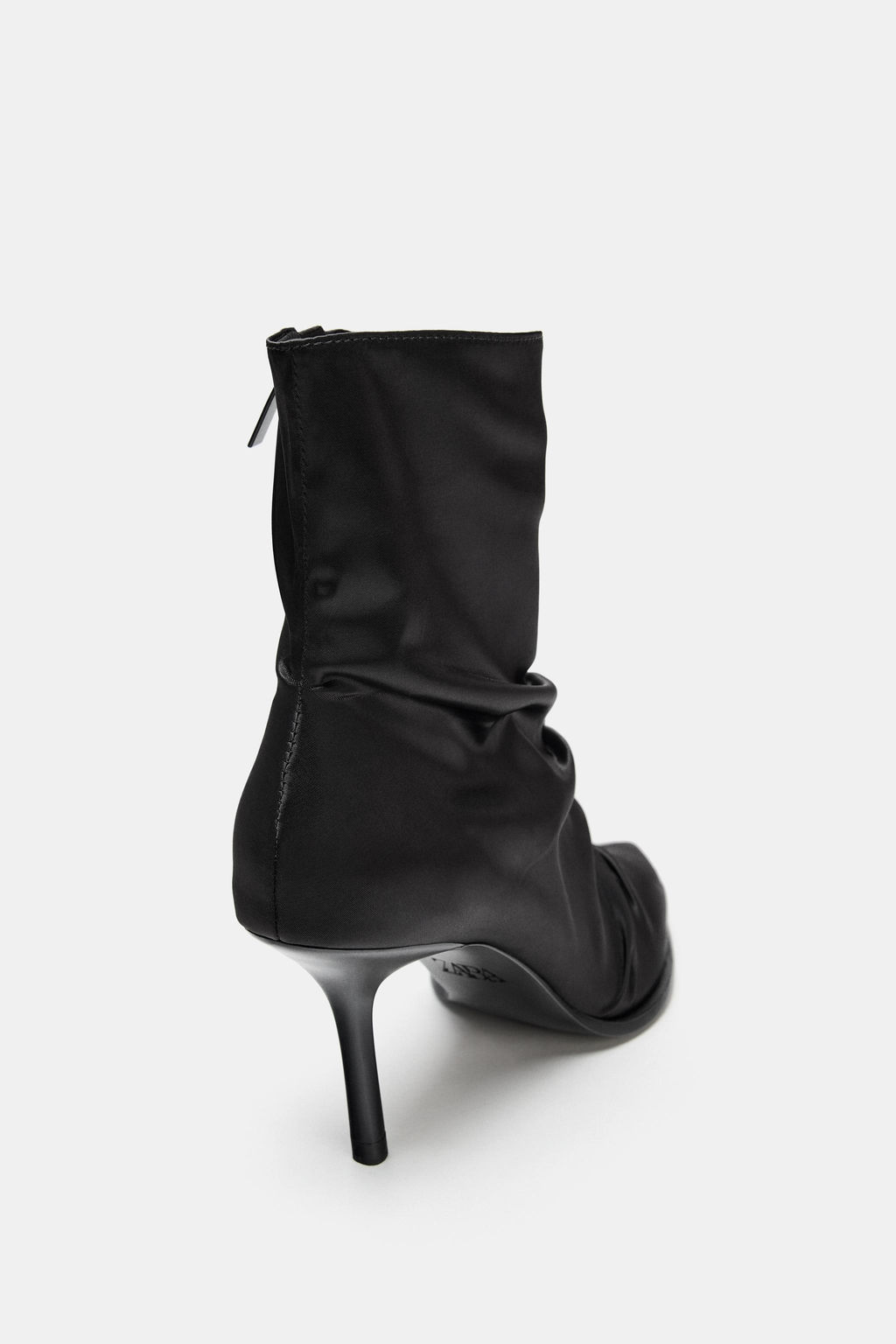 SATIN-EFFECT RUCHED HEELED ANKLE BOOTS - Zara фото 6