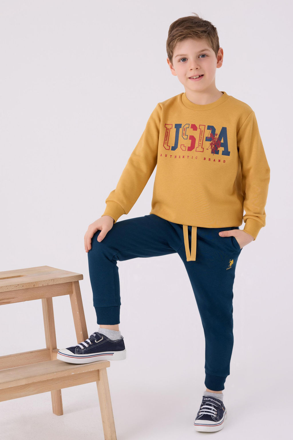 Горчичный пижамный комплект для мальчика Неожиданная скидка в корзине - U.s. polo assn фото 3