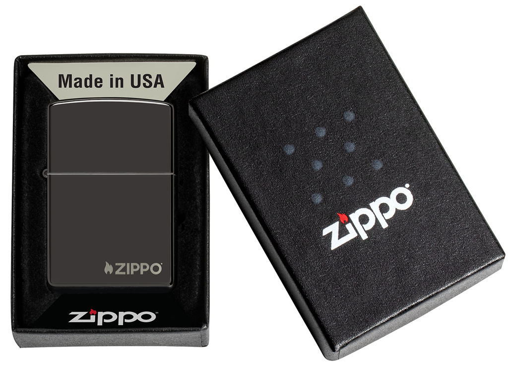 Зажигалка ZIPPO Логотип с глянцевым черным покрытием | Logo High Polish Blac 24756ZL  фото 6