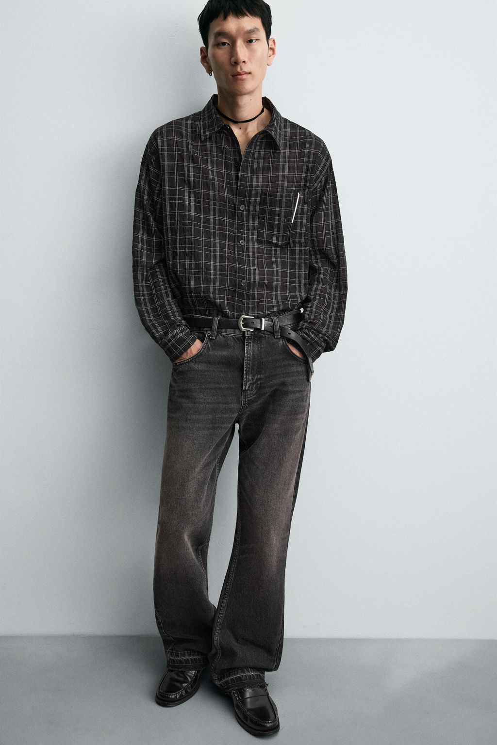 TEXTURED CHECK SHIRT - Zara фото 5